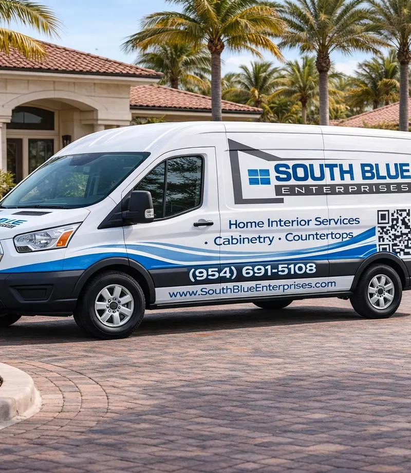 South Blue Enterprises service van in Deerfield Beach, FL